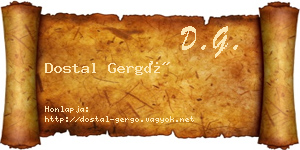 Dostal Gergő névjegykártya